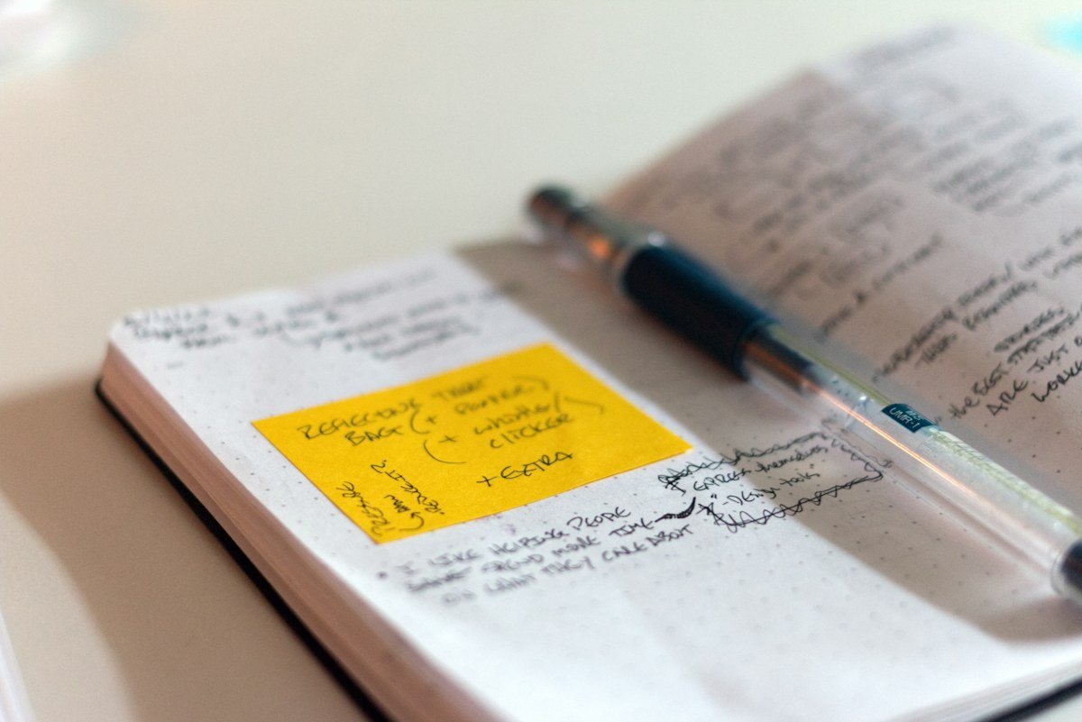 Notes used in qualitative research planning